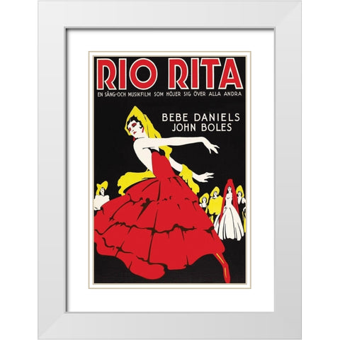 Vintage Film Posters: Rio Rita White Modern Wood Framed Art Print with Double Matting by Unknown