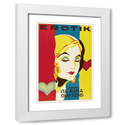 Vintage Film Posters: Seduction Erotik White Modern Wood Framed Art Print with Double Matting by Unknown