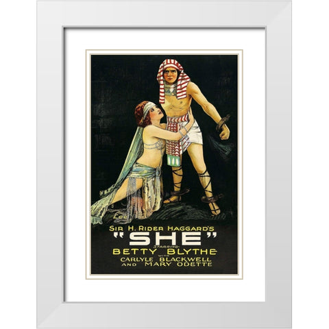 Vintage Film Posters: She White Modern Wood Framed Art Print with Double Matting by Unknown