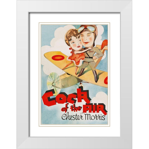 Vintage Film Posters: Cock of the Air White Modern Wood Framed Art Print with Double Matting by Unknown