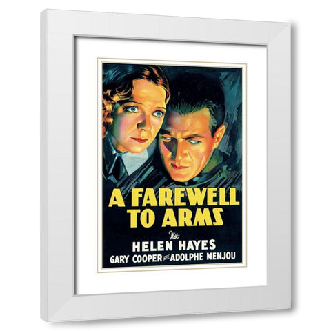 Vintage Film Posters: Farewell to Arms White Modern Wood Framed Art Print with Double Matting by Unknown