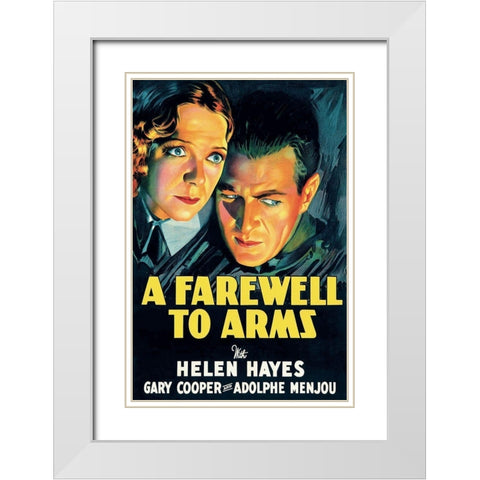 Vintage Film Posters: Farewell to Arms White Modern Wood Framed Art Print with Double Matting by Unknown