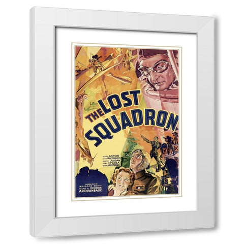 Vintage Film Posters: Lost Squadron White Modern Wood Framed Art Print with Double Matting by Unknown