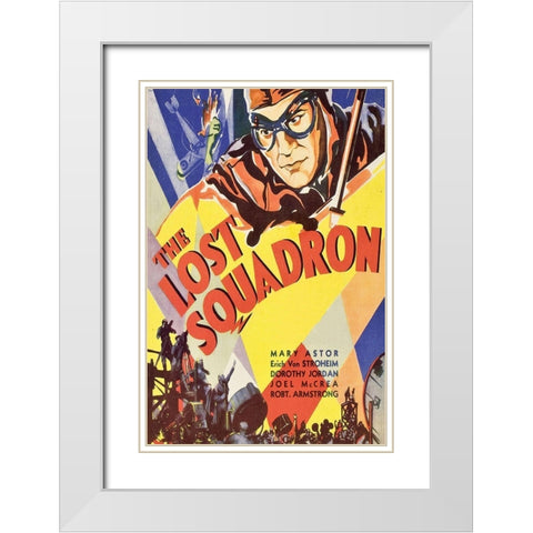 Vintage Film Posters: Lost Squadron White Modern Wood Framed Art Print with Double Matting by Unknown