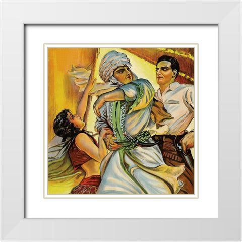 Vintage Film Posters: Love in the Desert Okens Ros - Detail White Modern Wood Framed Art Print with Double Matting by Unknown