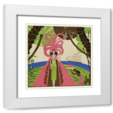 Vintage Film Posters: Bird of Paradise Loiseau de Paradis - Detail White Modern Wood Framed Art Print with Double Matting by Unknown