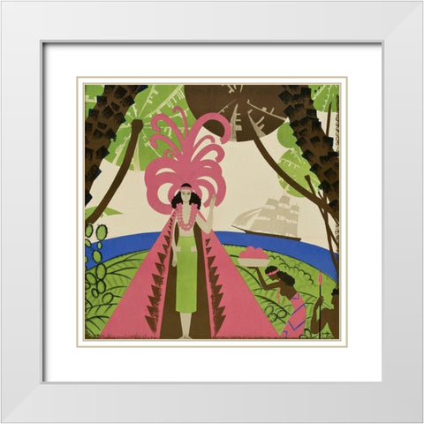 Vintage Film Posters: Bird of Paradise Loiseau de Paradis - Detail White Modern Wood Framed Art Print with Double Matting by Unknown