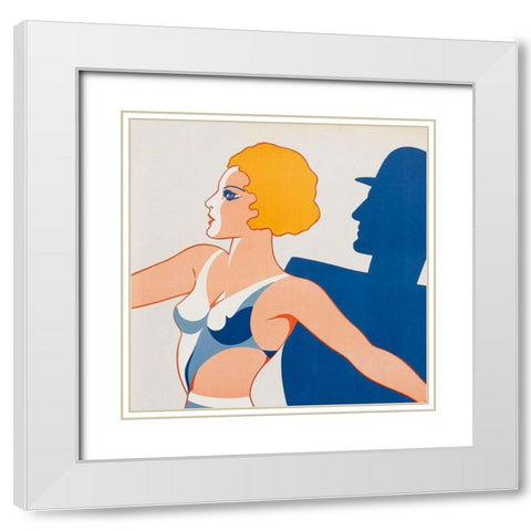 Vintage Film Posters: Tango Movies Tangoflickan - Detail White Modern Wood Framed Art Print with Double Matting by Unknown