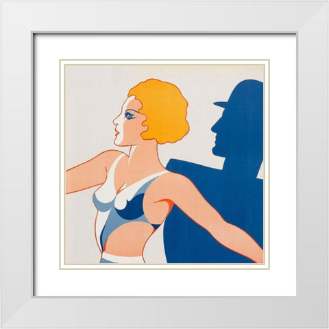 Vintage Film Posters: Tango Movies Tangoflickan - Detail White Modern Wood Framed Art Print with Double Matting by Unknown