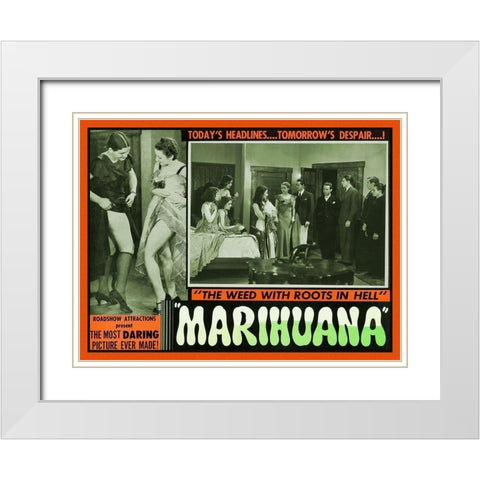 Vintage Vices: Marihuana: The Weed With Roots in Hell White Modern Wood Framed Art Print with Double Matting by Vintage Vices