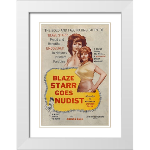 Vintage Vices: Blaze Star Goes Nudist White Modern Wood Framed Art Print with Double Matting by Vintage Vices