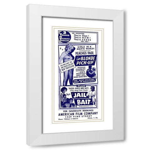 Vintage Vices: Blonde Pick-Up and Jail Bait White Modern Wood Framed Art Print with Double Matting by Vintage Vices