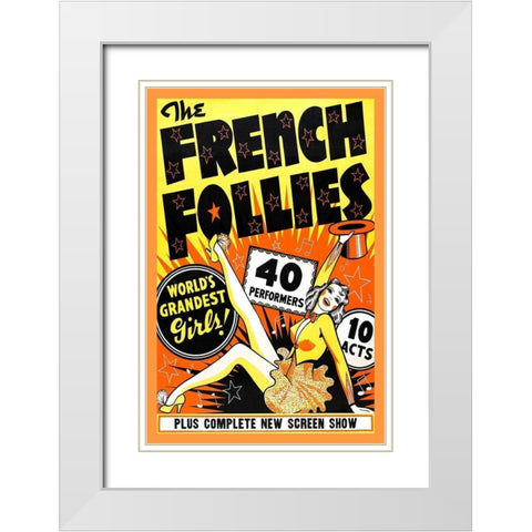 Vintage Vices: French Follies White Modern Wood Framed Art Print with Double Matting by Vintage Vices