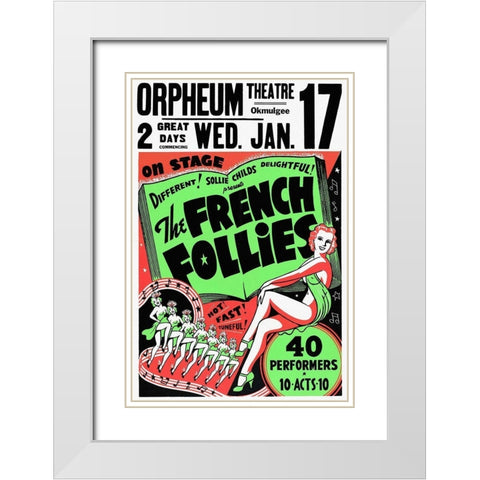 Vintage Vices: French Follies White Modern Wood Framed Art Print with Double Matting by Vintage Vices