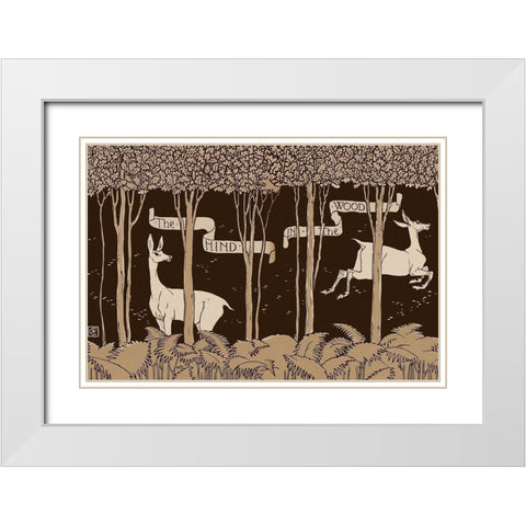 Hind in the Wood Title Page White Modern Wood Framed Art Print with Double Matting by Crane, Walter