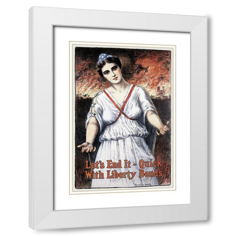 WWI: Lets End It - Quick White Modern Wood Framed Art Print with Double Matting by Unknown