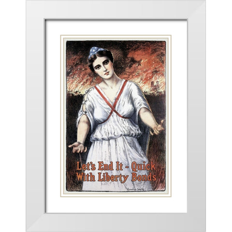 WWI: Lets End It - Quick White Modern Wood Framed Art Print with Double Matting by Unknown