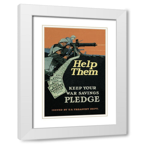 WWI: Help Them White Modern Wood Framed Art Print with Double Matting by Unknown