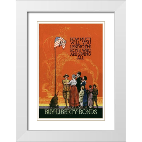 WWI: Buy Liberty Bonds White Modern Wood Framed Art Print with Double Matting by Unknown