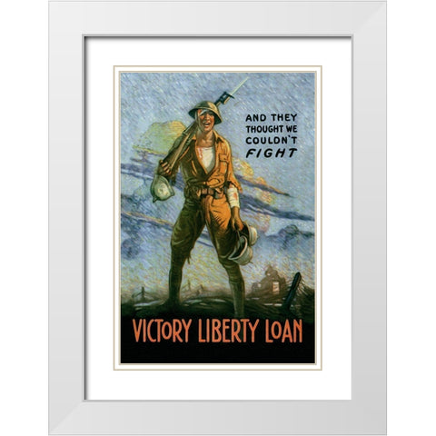 WWI: And They Thought We Couldnt Fight White Modern Wood Framed Art Print with Double Matting by Unknown