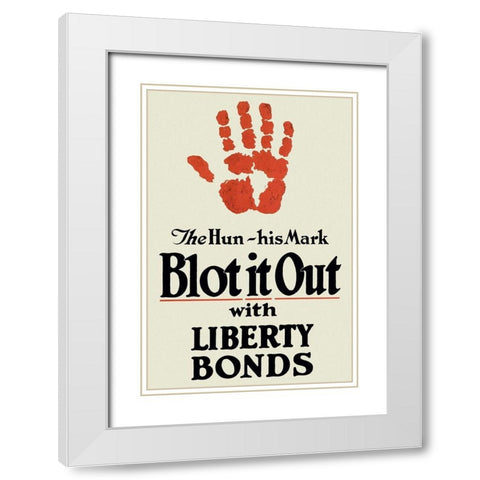 WWI: Blot It Out White Modern Wood Framed Art Print with Double Matting by Unknown