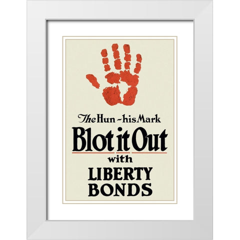 WWI: Blot It Out White Modern Wood Framed Art Print with Double Matting by Unknown