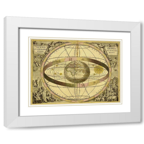 Maps of the Heavens: Sceno Systematis Ptolemaici White Modern Wood Framed Art Print with Double Matting by Cellarius, Andreas
