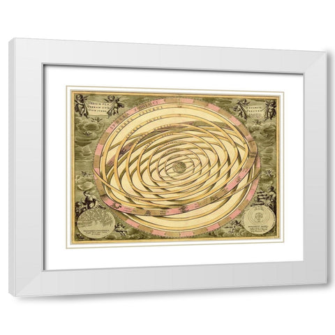 Maps of the Heavens: Orbium Planenarum White Modern Wood Framed Art Print with Double Matting by Cellarius, Andreas