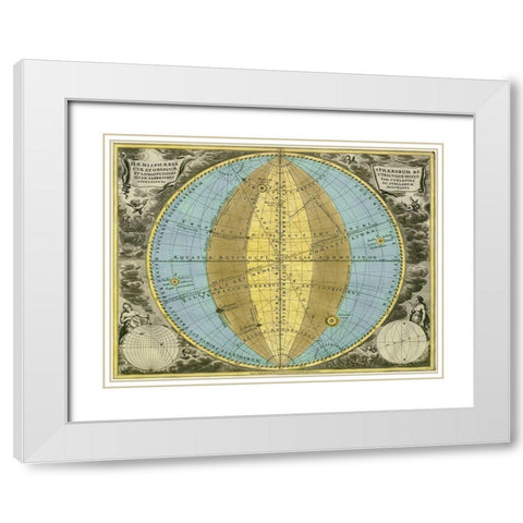 Maps of the Heavens: Hemisphaeria Sphaerarum White Modern Wood Framed Art Print with Double Matting by Cellarius, Andreas