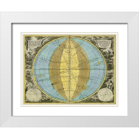 Maps of the Heavens: Hemisphaeria Sphaerarum White Modern Wood Framed Art Print with Double Matting by Cellarius, Andreas
