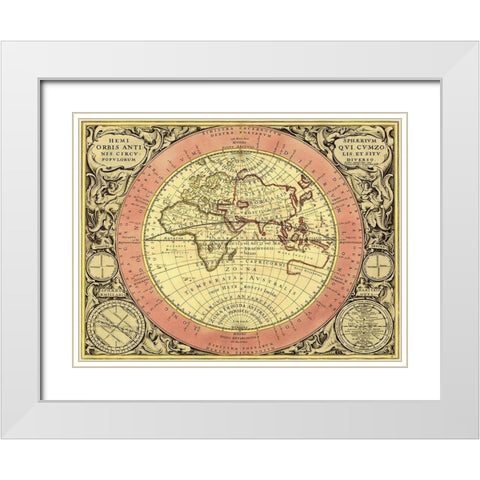 Maps of the Heavens: Hemisphaerium Orbis Antiqui White Modern Wood Framed Art Print with Double Matting by Cellarius, Andreas