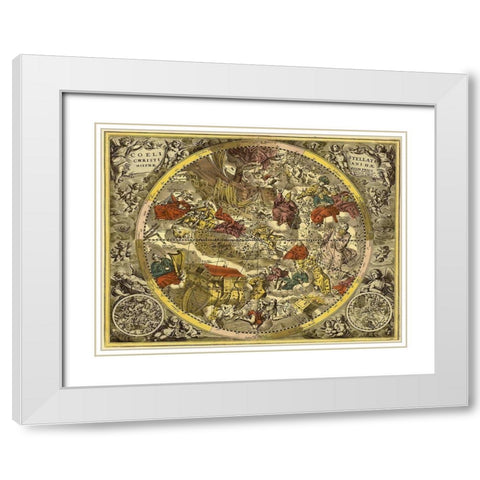 Maps of the Heavens: Coelistellati Christianina White Modern Wood Framed Art Print with Double Matting by Cellarius, Andreas