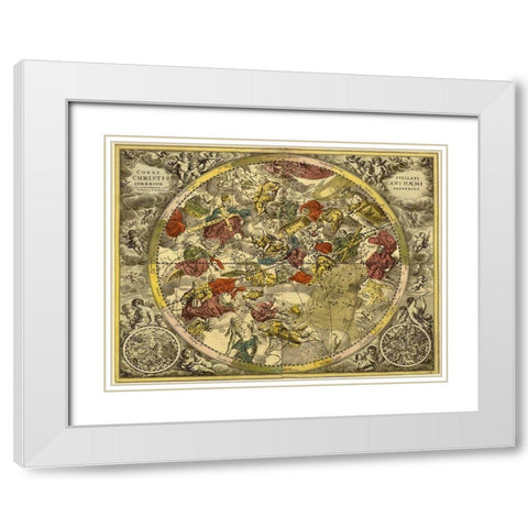 Maps of the Heavens: Coelistellati Christianihaemi White Modern Wood Framed Art Print with Double Matting by Cellarius, Andreas