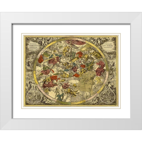 Maps of the Heavens: Coelistellati Christianihaemi White Modern Wood Framed Art Print with Double Matting by Cellarius, Andreas
