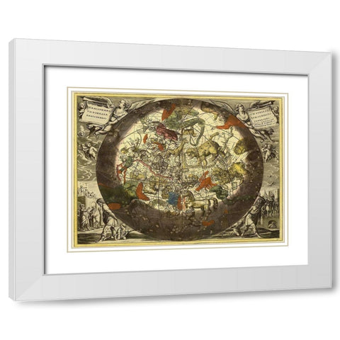 Maps of the Heavens: Hemisphaerium Stellatum Boreale Cum Subiecto White Modern Wood Framed Art Print with Double Matting by Cellarius, Andreas