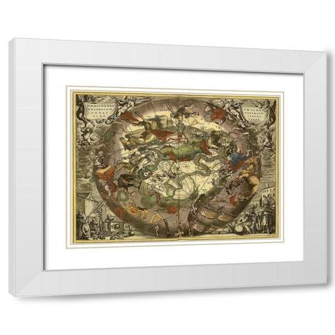 Maps of the Heavens: Haemisphaerium Sceno Graphicum Australe White Modern Wood Framed Art Print with Double Matting by Cellarius, Andreas
