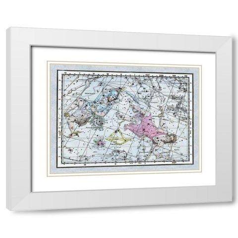 Maps of the Heavens: Andromeda and Perseus White Modern Wood Framed Art Print with Double Matting by Jamieson, Alexander