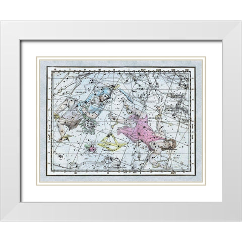 Maps of the Heavens: Andromeda and Perseus White Modern Wood Framed Art Print with Double Matting by Jamieson, Alexander