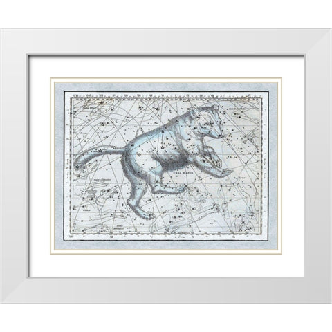 Maps of the Heavens: Ursa Major - The Great Bear White Modern Wood Framed Art Print with Double Matting by Jamieson, Alexander