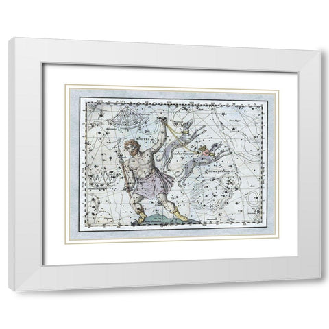Maps of the Heavens: Bootes the Hunter and His Hounds White Modern Wood Framed Art Print with Double Matting by Jamieson, Alexander
