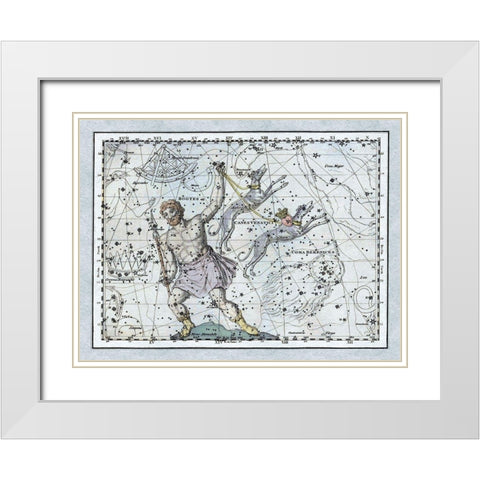 Maps of the Heavens: Bootes the Hunter and His Hounds White Modern Wood Framed Art Print with Double Matting by Jamieson, Alexander