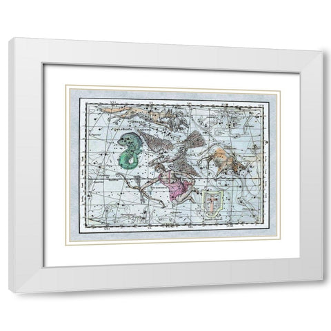 Maps of the Heavens: Aquila - Jupiters Eagle White Modern Wood Framed Art Print with Double Matting by Jamieson, Alexander