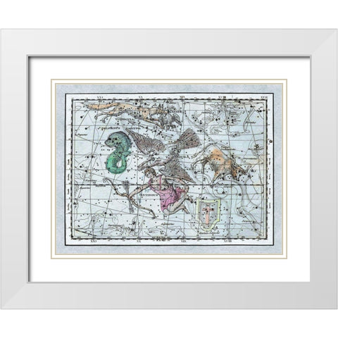 Maps of the Heavens: Aquila - Jupiters Eagle White Modern Wood Framed Art Print with Double Matting by Jamieson, Alexander