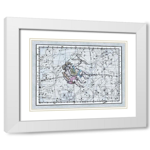 Maps of the Heavens: Gemini - the Twins - Castor and Pollux White Modern Wood Framed Art Print with Double Matting by Jamieson, Alexander