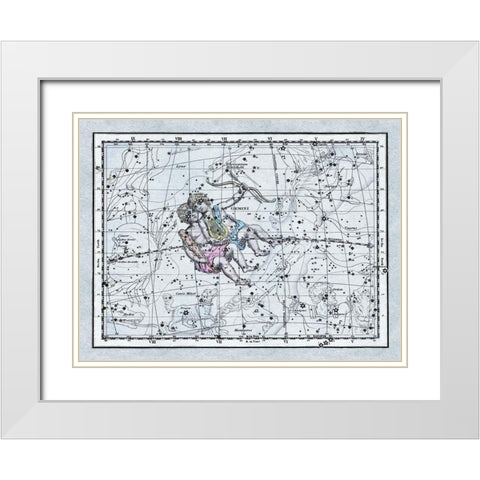 Maps of the Heavens: Gemini - the Twins - Castor and Pollux White Modern Wood Framed Art Print with Double Matting by Jamieson, Alexander