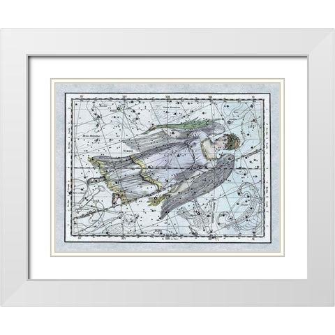 Maps of the Heavens: Virgo the Maiden White Modern Wood Framed Art Print with Double Matting by Jamieson, Alexander