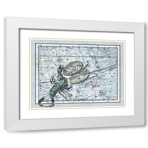 Maps of the Heavens: Libra - the Scales and The Scorpion White Modern Wood Framed Art Print with Double Matting by Jamieson, Alexander