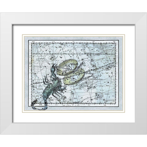 Maps of the Heavens: Libra - the Scales and The Scorpion White Modern Wood Framed Art Print with Double Matting by Jamieson, Alexander