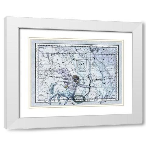 Maps of the Heavens: Sagittarius the Centaur White Modern Wood Framed Art Print with Double Matting by Jamieson, Alexander
