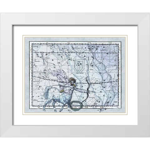 Maps of the Heavens: Sagittarius the Centaur White Modern Wood Framed Art Print with Double Matting by Jamieson, Alexander